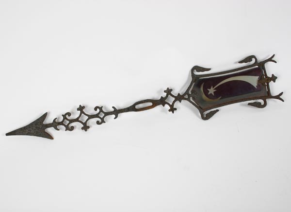 Cast metal weathervane/lightning