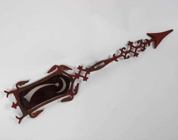 Cast metal weathervane/lightning