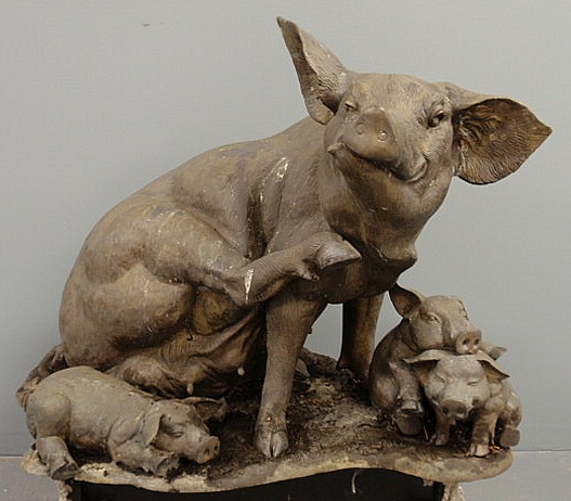 Cast metal with faux bronze