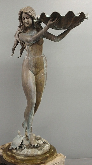 Cast metal with faux bronze
