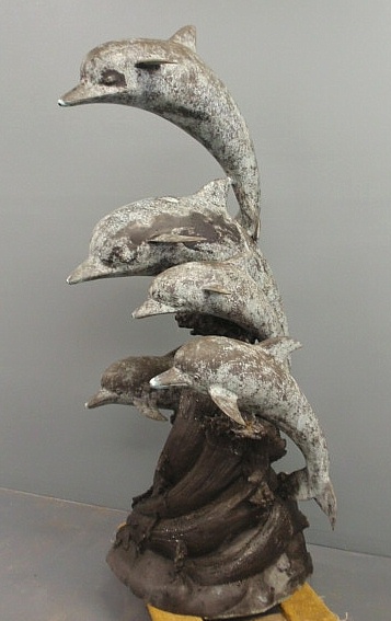 Cast metal with faux bronze