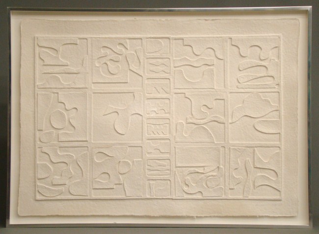 Cast paper relief signed and