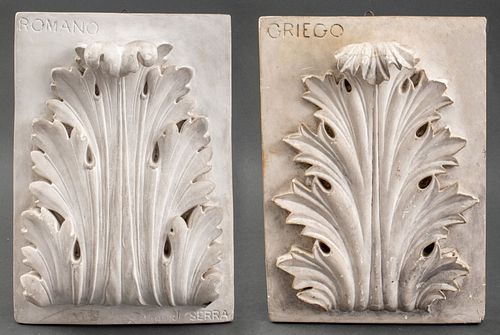 CAST PLASTER ACANTHUS LEAF RELIEFS,