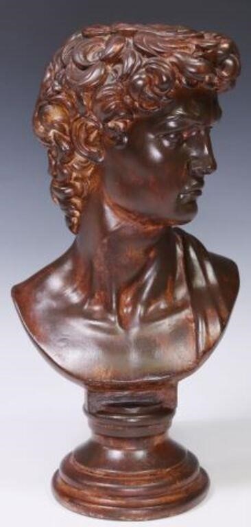 CAST RESIN BUST OF DAVID AFTER