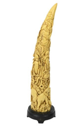 CAST RESIN MOUNTED TUSK W WILD