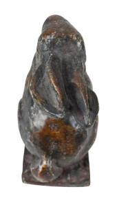 CAST SEATED BUNNY PAINTED FOIS