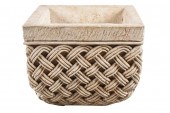 CAST STONE BASKET WEAVE PLANTE