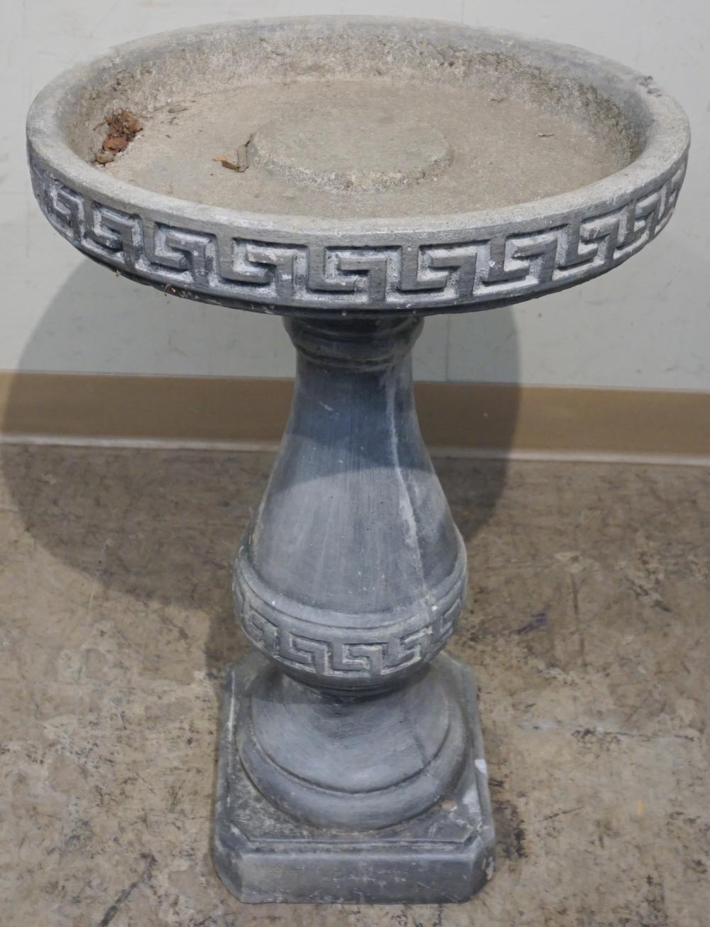 CAST STONE BIRD BATH, 26 X 18 IN.