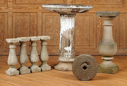 CAST STONE BIRD BATH BALUSTERS