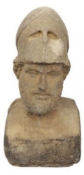 CAST STONE BUST OF PERICLES, C