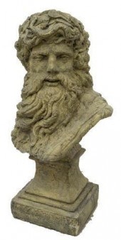 CAST STONE BUST OF ZEUS WEARIN