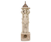 CAST STONE CARYATID GAS LIGHT<