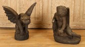 CAST STONE CHERUB AND CAST STO