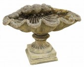 CAST STONE CLAM SHELL GARDEN F