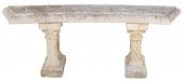 CAST STONE CURVED GARDEN BENCH