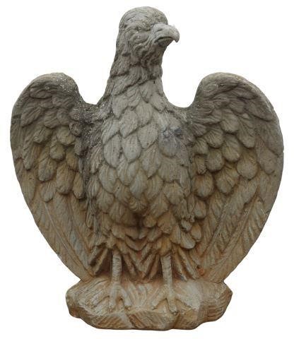 CAST STONE EAGLE GARDEN STATUE,