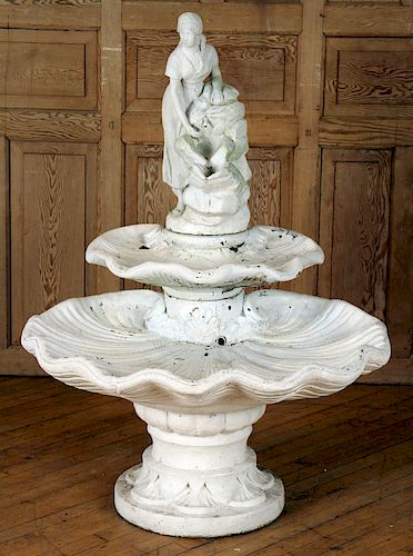 CAST STONE FEMALE FIGURE AND