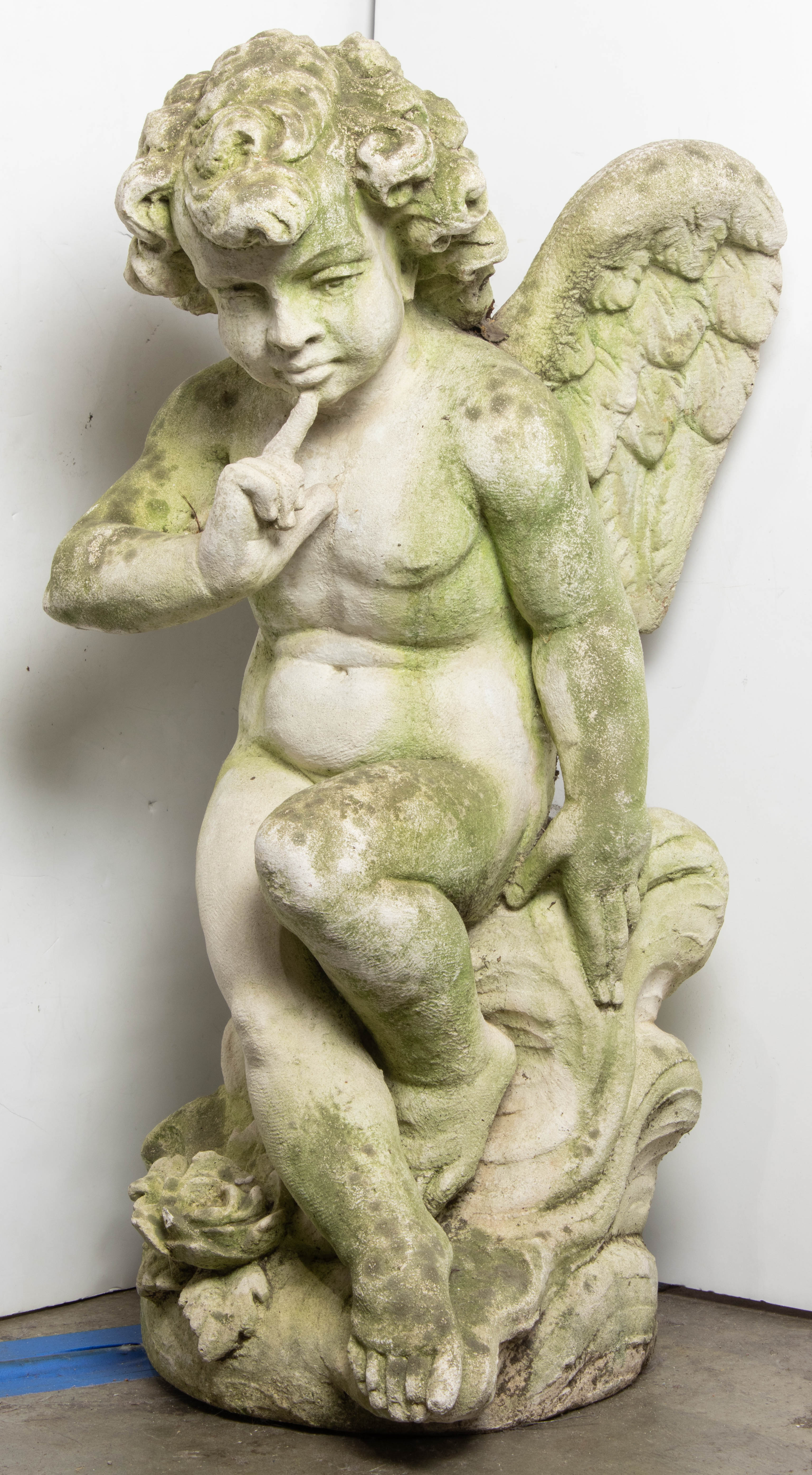 CAST STONE FIGURE OF AN ANGEL