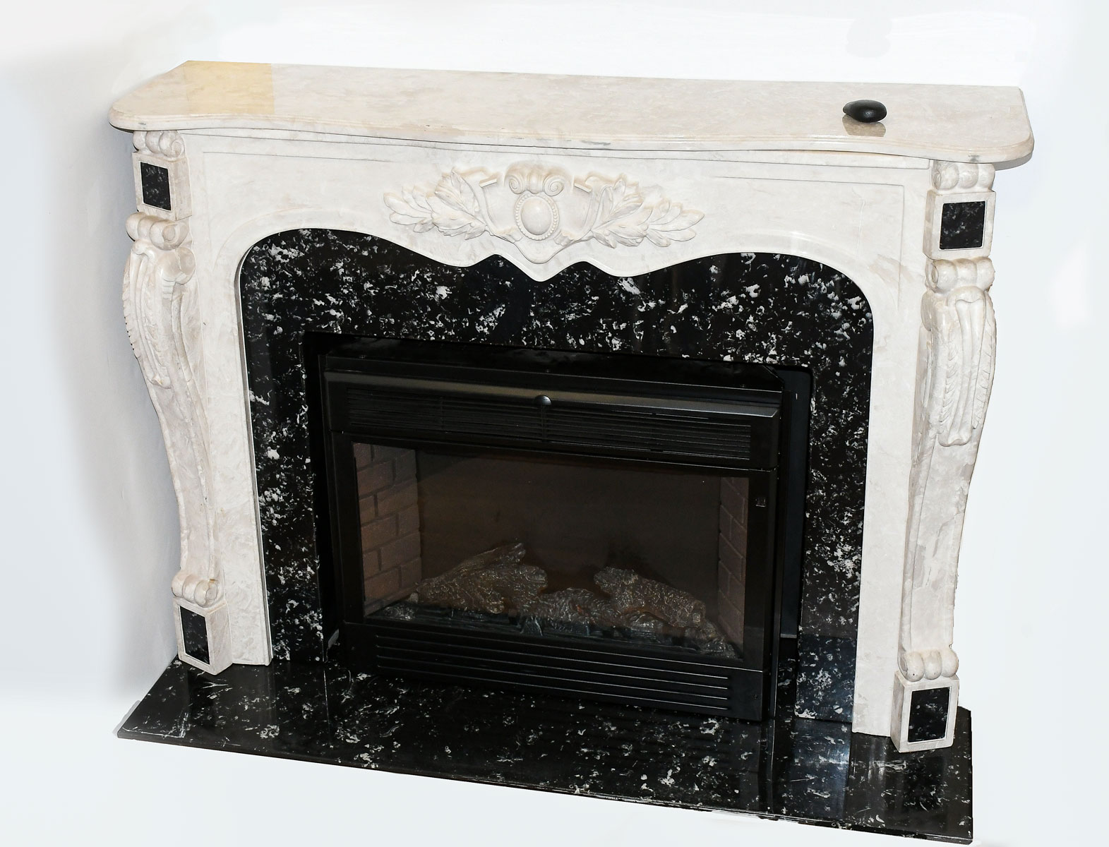 CAST STONE FIREPLACE SURROUND