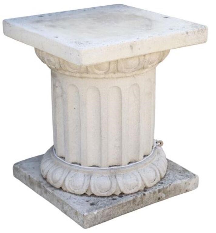 CAST STONE FLUTED PEDESTAL STAND,