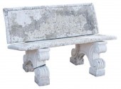 CAST STONE GARDEN BENCH ON DOU