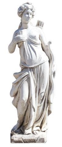 CAST STONE GARDEN FIGURE, DIANA THE
