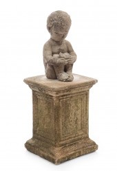 CAST STONE GARDEN FIGURE ON PE