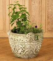 CAST STONE GARDEN PLANTER OAK