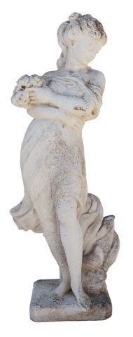 CAST STONE GARDEN STATUE, MAIDEN