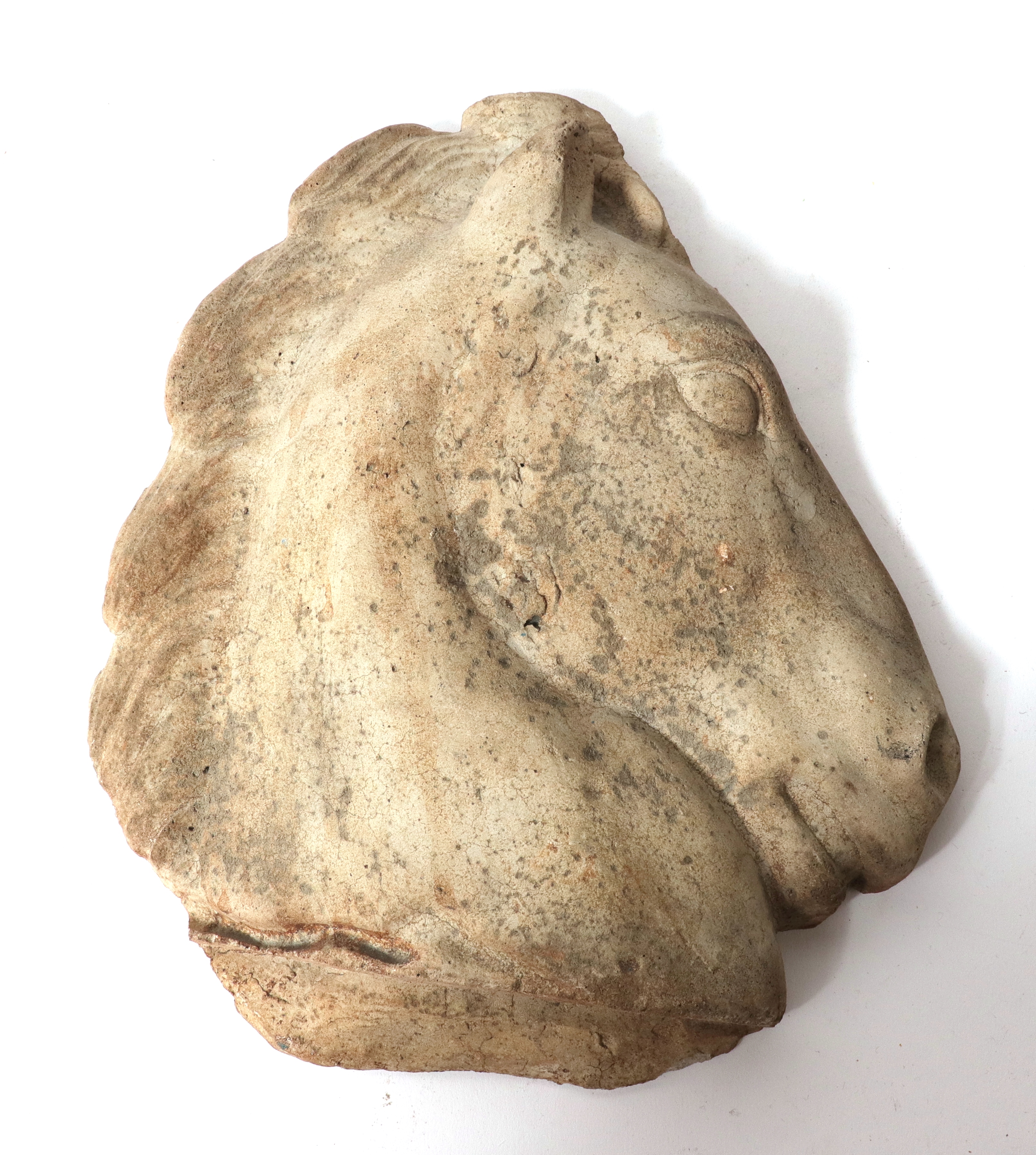 CAST STONE HORSE HEAD RELIEF WALL