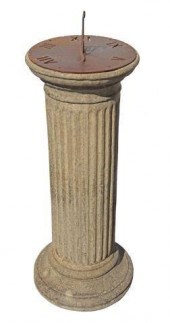 CAST STONE & IRON GARDEN STATU
