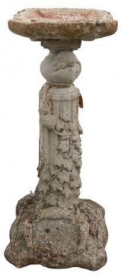 CAST STONE IVY BIRDBATH ON NAT
