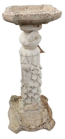 CAST STONE IVY BIRDBATH ON