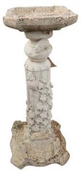 CAST STONE IVY BIRDBATH ON NAT