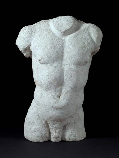 Cast-Stone Muscular Male Torso,  in