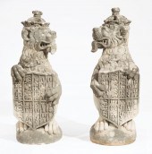 CAST STONE OPPOSING HERALDIC L