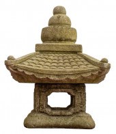 CAST STONE PAGODA GARDEN ORNAM