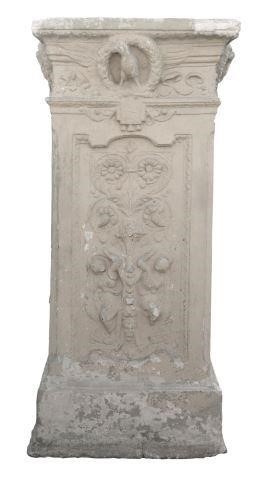 CAST STONE PEDESTAL, 40"HCast stone