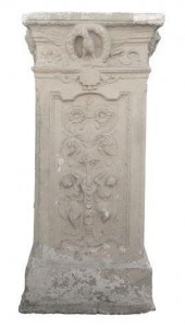 CAST STONE PEDESTAL, 40"HCast