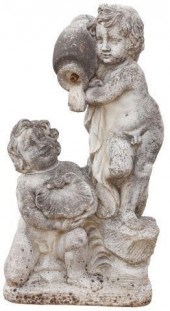CAST STONE PUTTI GARDEN FOUNTA