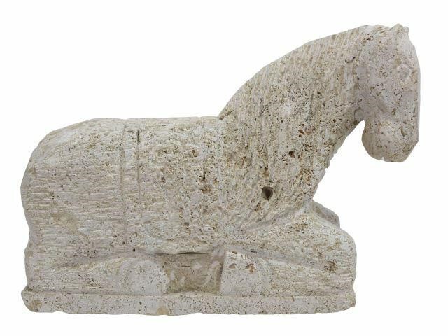 CAST STONE RECUMBENT HORSECast