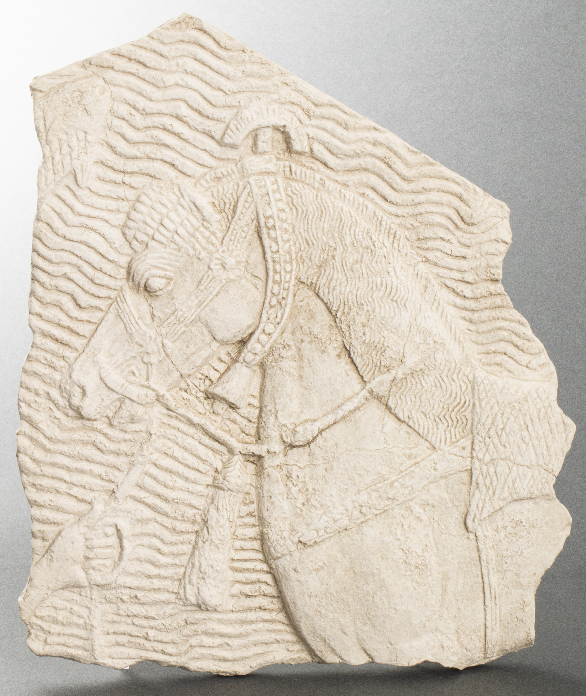 CAST STONE RELIEF HORSE PLAQUE