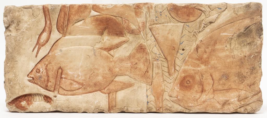 CAST STONE RELIEF POND PLAQUE AFTER