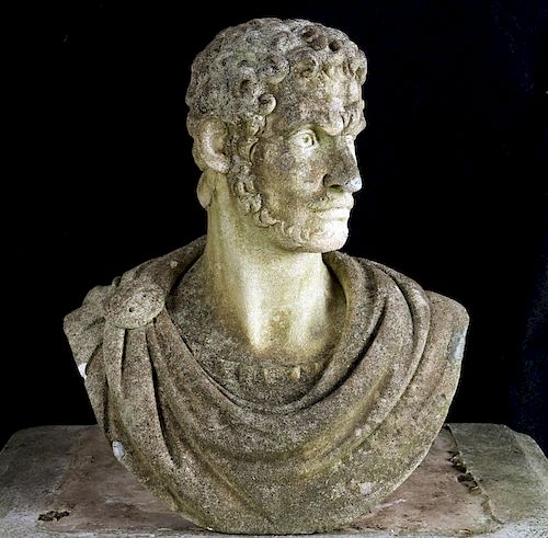 CAST STONE SCULPTURE BUST OF