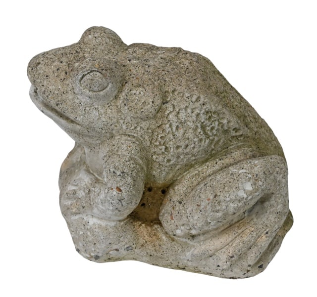 CAST STONE SEATED FROG GARDEN