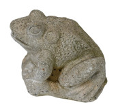 CAST STONE SEATED FROG GARDEN