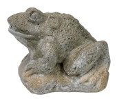 CAST STONE SEATED FROG GARDEN