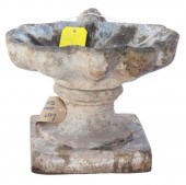 CAST STONE SHELL-FORM BIRD BAT