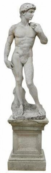 CAST STONE STATUE, DAVID, AFTE