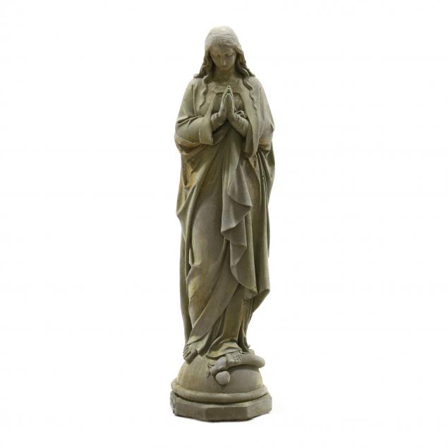 CAST STONE STATUE OF MARY AND THE